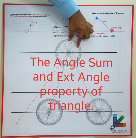 Help students to verify and understand the the Angle Sum property and Exterior angle property of Triangle with this very simple activity board. Exterior Angles, Math Lab, The Angle, Activity Board, Lab, Exterior, Quick Saves