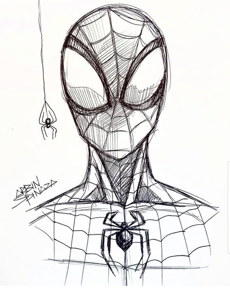 Sketch Marvel, How To Draw Art, Spider Man Drawing, Spiderman Sketches, Marvel Art Drawings, Batman Drawing, Man Drawing, Image Spiderman, Spiderman Drawing