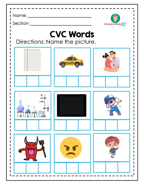 CVC Words Spelling Worksheets Set 3 – Free Grade School Worksheets Phonics Cvc, Cvc Worksheets, Guided Reading Lessons, Preschool Reading, Spelling Worksheets, Short Vowel Sounds, Phonics Lessons, Reading Practice, 1st Grade Worksheets