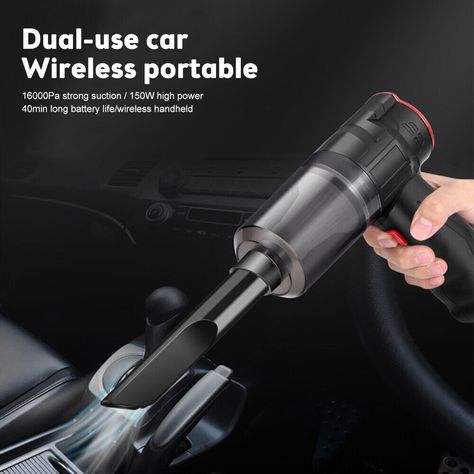 Features: 1. 2 in 1 portable mini car vacuum cleaner 2. Small size and light weight 3.150w high power 4. Super suction 16000pa - can suck out soot, biscuit crumbs, rubber crumbs, hair, spilled liquids, dust particles, crumbs, bread crumbs, pet hair, dog hair, cat hair and liquids. 5.2000mAh battery, can be used continuously for 45 minutes 6. Multi-scenario application: car, home, office and other scenarios Notice: 1. Due to different shooting light, angle and monitor, the picture may not reflect Car Items, Vacuum Machine, Halloween Products, Dust Particles, Portable Vacuum, Clean Your Car, Car Vacuum Cleaner, Car Vacuum, Mini Car