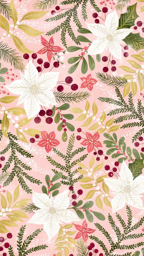 Welcome December, Christmas Papers, Xmas Wallpaper, Vintage Flowers Wallpaper, Print Design Art, Ipad Background, Christmas Phone Wallpaper, Cute Christmas Wallpaper, Holiday Wallpaper