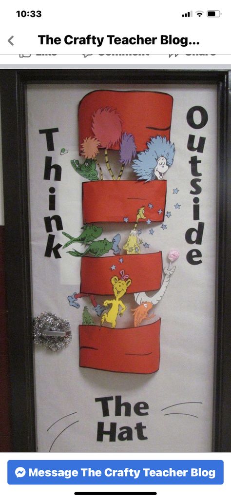 Dr. Suess, Dr Seuss Classroom Door, Room Door Ideas, Dr Seuss Classroom, Dr Seuss Activities, Dr Seuss Crafts, Seuss Classroom, School Nursing, Seuss Crafts