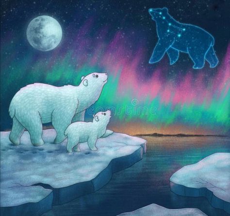 Animated Polar Bear, Polar Bear Painting, Polar Bear Paint, Polar Bear On Ice, Polar Bear Art, Winter Art Projects, Christmas Artwork, Inuit Art, Glass Art Projects