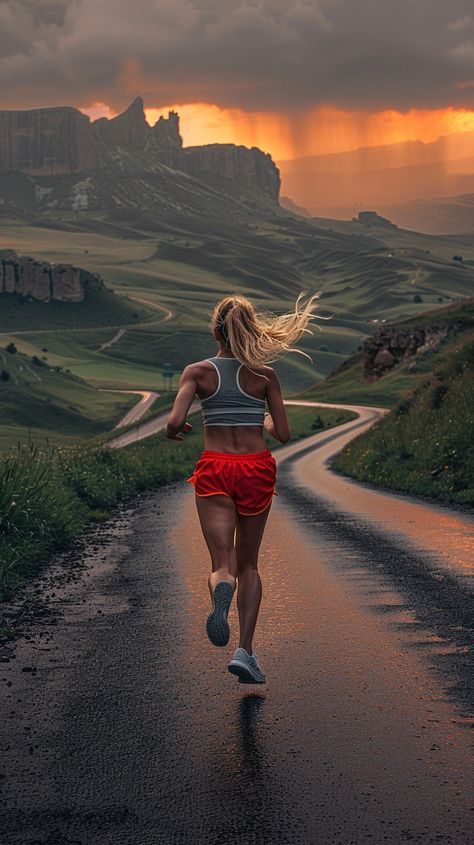 Runner Woman Aesthetic, Running Era Aesthetic, Running Aesthetic Wallpaper, Vision Board Running, Running Wallpaper, Active Aesthetic, Trail Running Women, Running Inspo, Cozy Home Decor Ideas