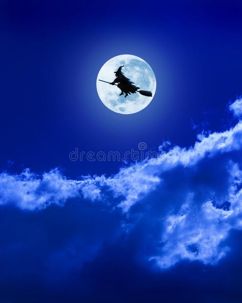 Halloween Witch Flying Moon Broomstick. A Halloween witch flying on a broom in a , #ad, #Moon, #Broomstick, #witch, #Halloween, #Witch #ad Witch Flying On Broom Full Moon, Flying On A Broom, Witch Flying On Broom, Witch Flying, People Fly, Image Halloween, Full Moon Night, A Broom, Holiday Craft