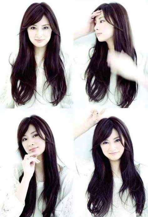 Asian Long Hair, Silky Smooth Hair, Side Bangs, Haircuts For Long Hair, Haircuts With Bangs, Dark Brown Hair, Silky Hair, Hair Envy, Smooth Hair