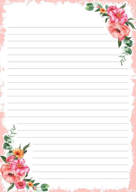 Printing Free Printable Stationery Paper, Free Writing Paper, Pretty Writing, Printable Lined Paper, Printable Stationary, Flower Pattern Drawing, Lined Writing Paper, Artsy Background, Writing Paper Printable Stationery