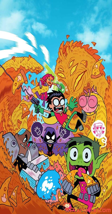 Teen Titans Go Wallpaper For Phone Free Download Teen Titans Go Wallpaper, Dan Hipp, Teen Titans Go Characters, Teen Titans Love, All Cartoon Characters, Teen Titans Fanart, Wallpaper For Phone, Lego Custom Minifigures, Teen Titan