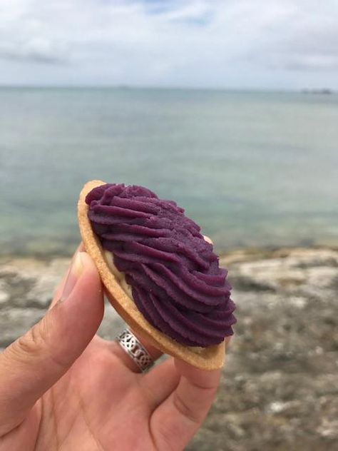 Beni Imo, Bday Desserts, Okinawa Food, Okinawan Sweet Potato, Sweet Potato Cheesecake, Purple Sweet Potato, Purple Sweet Potatoes, Guilin, Okinawa Japan