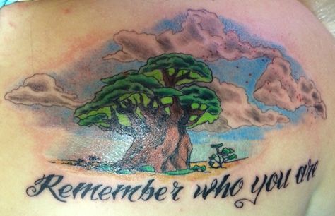 Caitlyn's Rafiki tree Lion King Tree Tattoo, Lion King Tree, Lion King Tattoo, King Tattoo, King Tattoos, King Do, Tree Tattoo, Lion King, Watercolor Tattoo