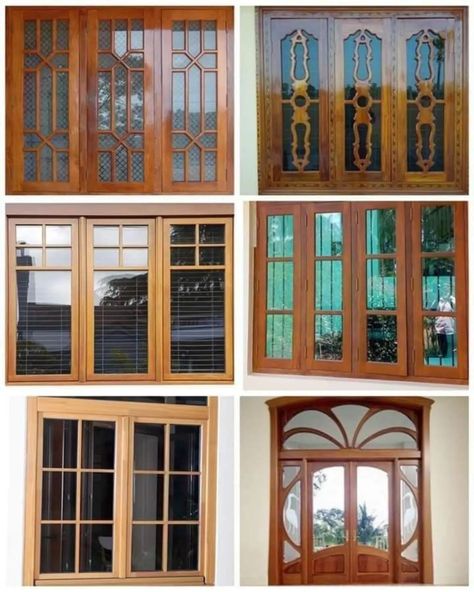 Windows design ✨️ Elevation Glass Design For Home, Wood Window Design Modern, Wooden Window Design, Net Door, Window Glass Design, Windows Design, Door And Window Design, Window Shutter, House Window Design