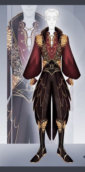 Phoenix Inspired Outfit, Reality Shifting, Masculine Fashion, Rp Ideas, Armors, Fantasy Clothing, Fantasy Fashion, Underworld, Costume Design