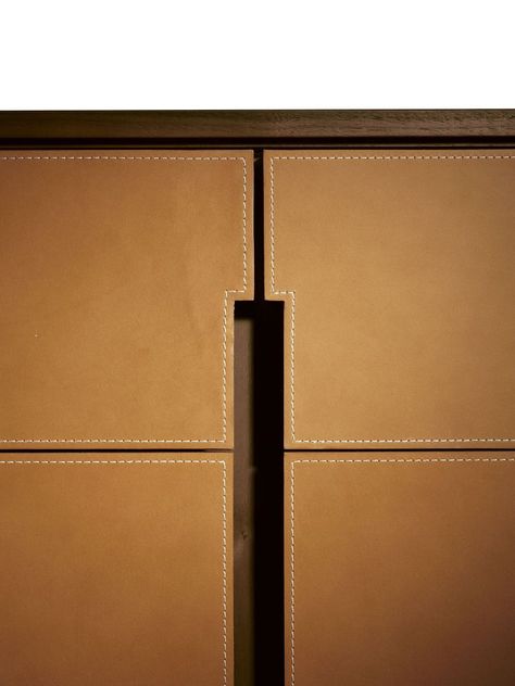 Leather Doors, Leather Wall Panels, Leather Cabinet, Chest Of Drawers Design, Leather Door, Drawers Design, Drawer Storage Unit, Apartment Luxury, Joinery Details