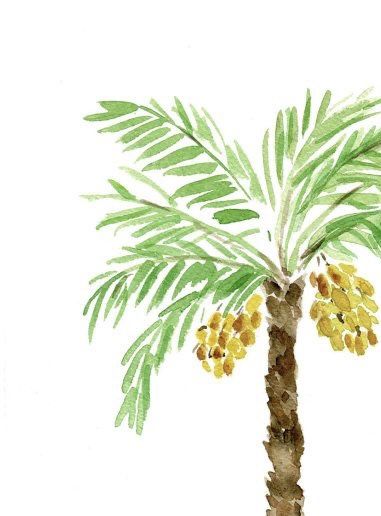 Palm Tree Watercolor, Paper Palm Tree, Watercolor Palm Tree, Palm Tree Painting, Dates Tree, Boom Kunst, Palm Tree Drawing, Oak Tree Tattoo, Tree Doodle