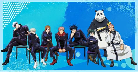 Jjk Everyone Together, Jjk Characters All Together, Jujutsu Kaisen Group Photo, Jujutsu Kaisen Group, Anime Icons Jujutsu Kaisen, Megumi Fushiguro Anime, Utahime Lori, Hiromi Higuruma, Naoya Zenin