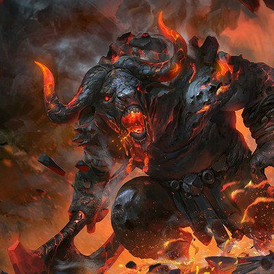 Demon Minotaur, Avernus Dnd, Rudy Siswanto, 다크 판타지, Monster Concept Art, Fantasy Races, Fantasy Images, Concept Artist, Fantasy Monster