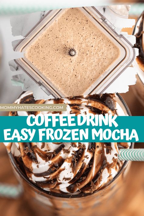 Blended Mocha Coffee Recipe, Diy Frozen Coffee Drinks, Frozen Blended Coffee Drinks, Costco Mocha Freeze Recipe, Easy Blended Coffee Drinks, How To Make Blended Coffee At Home, How To Make A Frozen Coffee, Blended Coffee At Home, Frozen Coffee Drinks Recipes Blenders