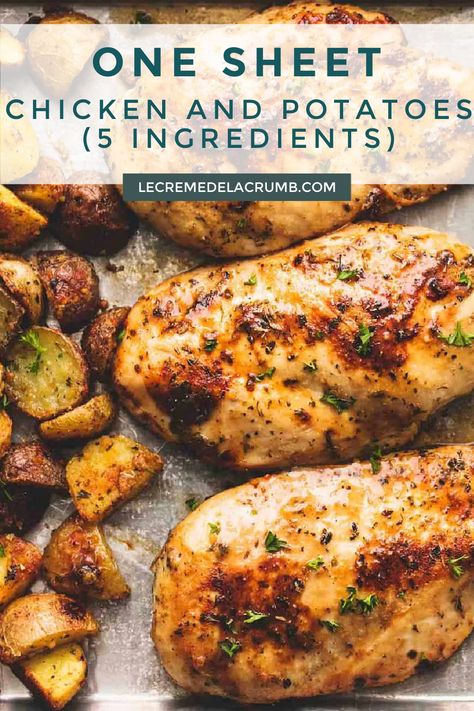 Recipes 5 Ingredients Or Less, Sheet Pan Chicken And Potatoes, Pan Chicken Breast, Chicken Sheet Pan Dinner, Chicken Sheet Pan, 5 Ingredients Or Less, Sheet Pan Dinners Chicken, Chicken And Potatoes, Sheet Pan Chicken