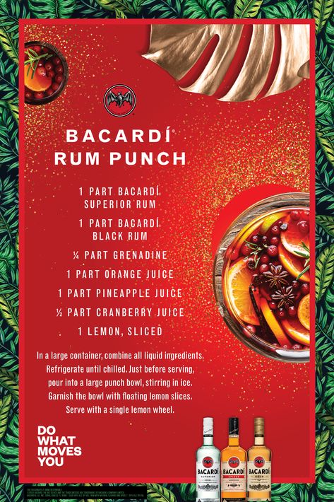 Bacardi Superior Drinks Recipes, Bacardi Rum Drinks, Drinks With Bacardi Rum, Rum Recipes, Bacardi Rum, Lemon Slices, Rum Punch, Rum Drinks, Drinks Alcohol