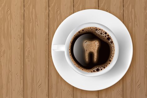 Cup of coffee with tooth from foam Premi... | Premium Vector #Freepik #vector #food #coffee #medical #character Cranial Nerves Anatomy, Dental Animation, Dental Wallpaper, Dentist Art, Dental Images, Dental Posts, Medical Animation, Coffee Icon, Dental Logo