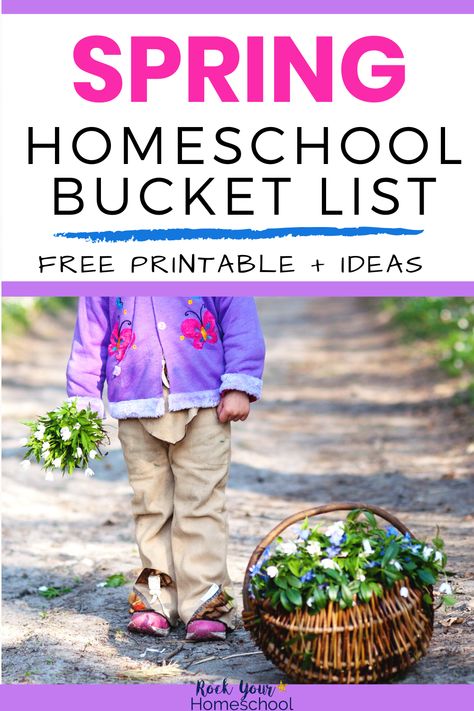 Follow through with your learning fun plans! Create a homeschool bucket list for Spring with these FREE instant downloads + creative ideas for Spring fun. #springfun #homeschoolbucketlist #springbucketlist #homeschoolfun Spring Unit Study Homeschool, Spring Homeschool Preschool, Homeschool Spring Activities, April Homeschool Activities, Fun Spring Activities For Kids, Spring School Activities, Easter Homeschool Curriculum, Spring Homeschool Lessons, Spring Unit Study