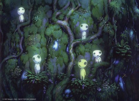 kodama! Princess Mononoke Characters, Princess Mononoke Wallpaper, Ghibli Studios, Studio Ghibli Films, Art Studio Ghibli, Ghibli Aesthetic, Yuki Onna, Ghibli Tattoo, Ghost Cartoon