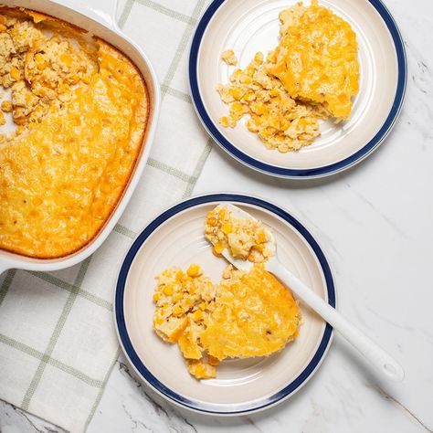 This baked corn recipe proves that pudding isn't just for dessert! Our baked corn pudding casserole is quick and easy to make with canned or frozen corn. Baked Corn Pudding Recipe, Corn Custard Recipe, Baked Corn Recipes, Corn Sides, Scalloped Pineapple, Corn Custard, Baked Corn Casserole, Corn Pudding Casserole, Sweet Corn Pudding