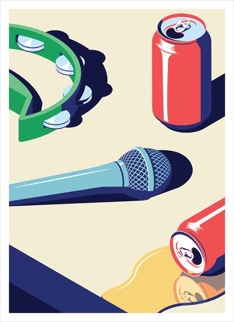 Karaoke Rooms, Coen Pohl illustration. Flat Design Illustration, Isometric Art, Isometric Design, Flat Illustration, Illustrations And Posters, Design Graphique, Flat Design, Graphic Design Illustration, Character Illustration