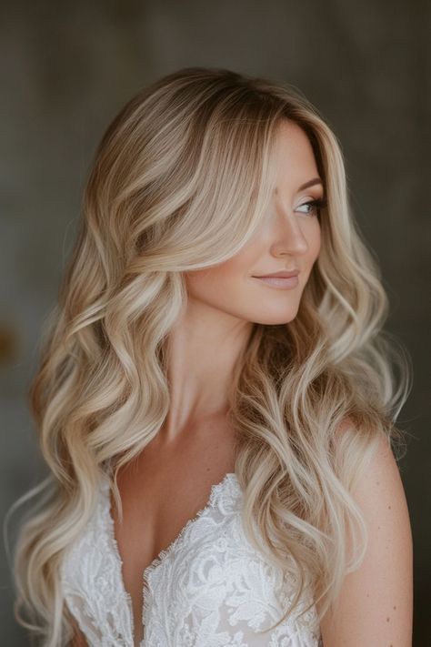 Explore 80+ long bridal hairstyles perfect for every theme. Whether you’re planning a rustic outdoor wedding or a glamorous city affair, these styles have something for every bride. Discover the full list now! #ThemedWedding #LongHair #BridalInspo Beachy Hair Wedding, Wedding Beach Waves, Beach Waves Wedding Hair, Long Bridal Hairstyles, Wavy Wedding Hairstyles, Beach Waves Hairstyles, Curly Bridal Hair, Hairstyles For Brides, Dark Tropical