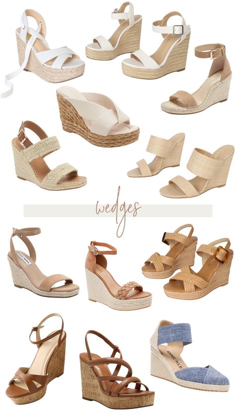 wedges, summer shoes Summer Wedges 2023, Trendy Wedges, Summer Shoes Wedges, Wedge Espadrille, Casual Everyday, Affiliate Links, Cork Wedge, Striped Shorts, Dress Codes