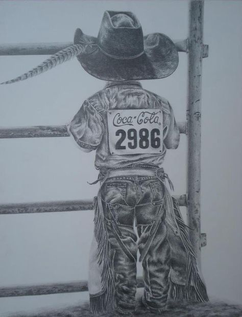 "Can't hardly wait" Pencil by Tomi Simenson Rodeo Drawings Pencil, Cowgirl Sketch Pencil Drawings, Western Sketches Pencil, Western Pencil Drawings, Rodeo Art Ideas, Western Drawings Easy, Rodeo Drawings, Cowboy Art Drawing, Western Drawing Ideas