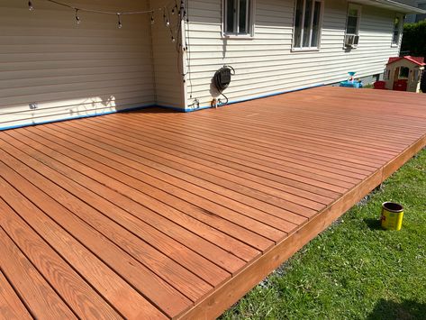 First stain. Cabot - Redwood Cabot Stain, Deck Stain, Staining Deck, Backyards, Natural Tones, Porch, Stain, Beer, Outdoor Decor