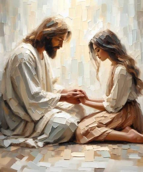 Praying Artwork, Praying Painting, Lds Wallpaper, Jesus And Girl, Christ Pictures, Lds Pictures, Christ Artwork, Jesus Portrait, Study Stuff