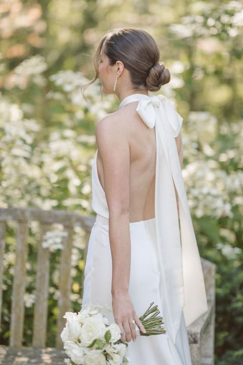 Garden Wedding Aesthetic, Italian Garden Wedding, Halter Neck Wedding Dress, Updo Bun, Hairstyle Updo, Halfpenny London, Big Wedding Dresses, Wood Photography, Bridal Bun