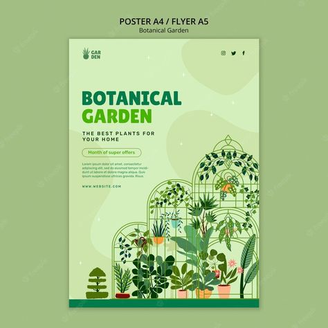 Garden Poster Design, Gardening Flyer, Event Poster Layout, Gardening Poster, Plant Magazine, Garden Poster, Green Poster, Ad Layout, Garden Magazine