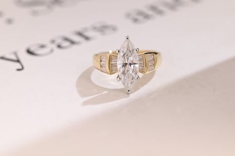 Solid Gold Two Tone Marquise Moissanite Engagement Ring, Unique Wide Band Proposal Ring, Promise Ring, Anniversary Gift for Women The pics show 3 Carat <6*15 mm> Marquise Cut Moissanite Engagement Ring🥰 Details: Center Stone: ⭐ Cut: Excellent Cut, Marquise Cut Moissanite ⭐Grade Color: D Color ⭐Clarity: VVS1 ⭐Carat and Dimension:  3 Carat <6*15 mm> pictured, 4 Carat <8*16 mm>, 5 Carat <8.5*17 mm> ⭐ Band Width: 2.4 mm ⭐ Band Thickness: 1.5 mm Accent Stone: ⭐ Cut: Excellent Cut, 1*1.5*3.5mm Trapez Wide Band Marquise Ring, Wide Band Engagement Ring Unique, Marquise Thick Band, Marquise Engagement Ring Thick Band, Art Deco Ring Engagement, Thick Band Engagement Ring Gold, Marquise Engagement Ring With Band, Unique Marquise Engagement Ring, Thick Band Engagement Ring