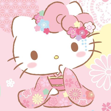 How cute is Hello Kitty celebrating the Golden Week in her kimono? 😍 #sanrio #hellokitty #goldenweek #japan #japanesetradition #kimono #cute Chinese Kitty, Hello Sanrio, Hello Cute, Cute Kimonos, Pix Art, Kitty Drawing, Hello Kitty Backgrounds, Hello Kitty Cartoon, Hello Kitty Drawing