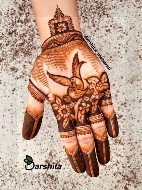 Love Birds Mehndi Designs, Bird Mehndi Designs, Bridal Mehndi Designs 2023, Mehndi Designs 2023, Designer Mehandi, Front Hand Mehndi Design, Front Hand Mehndi, Front Mehndi Design, Hand Mehndi Design