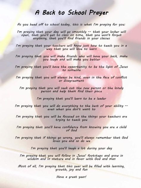 A Back to School Prayer...For my daughter going to Middle School...growing up so fast...Love you Citlahli! :') Back To School Prayer, Prayers For My Daughter, Prayer For My Children, School Prayer, Homeschool Education, Prayers For Children, School Quotes, 1st Day Of School, Prayer Board