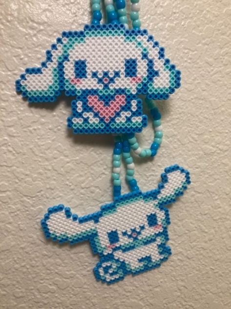 Cinnamon Roll Perler Bead Patterns, Perler Cinnamoroll, Sanrio Iron Beads, Cinnamon Roll Pixel Art Sanrio, Cinnamoroll Pixel Art Grid, Cinnamon Roll Perler Beads, Perler Beads Characters, Pixel Cinnamoroll, Cinnamoroll Perler Beads