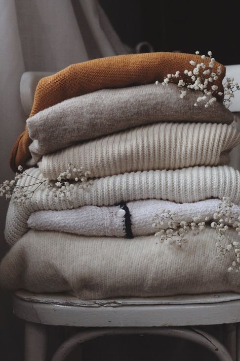 Stack of Clothes on Chair · Free Stock Photo Laundry System, Linen Closet Organization, Sustainable Clothing Brands, Fall Essentials, Autumn Aesthetic, Linen Closet, Room Spray, Clean Laundry, Cozy Fall