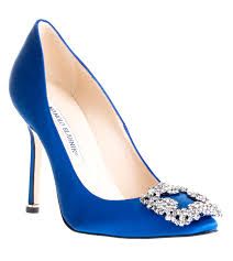 #blueshoes #bridalshoes #weddingbids Manila Blahnik, Manolo Blahnik Blue, Satin Wedding Shoes, Sneaker Shop, Manolo Blahnik Hangisi, Blue Wedding Shoes, Manolo Blahnik Heels, Wedding Pumps, Rhinestone High Heels