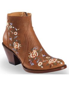 Shyanne Boots, Embroidered Boots, Western Boots Women, Rounded Toe Boots, Heel Caps, Rubber Heels, Short Boots, Cowgirl Boots, Work Boots