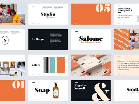 Le Studio - Brand Guideline by Barthelemy Chalvet on Dribbble Brand Layout, Brand Guidelines Book, Brand Guidelines Design, 잡지 레��이아웃, Brand Identity Guidelines, Style Guide Design, Manual Design, Brand Manual, Logo Presentation