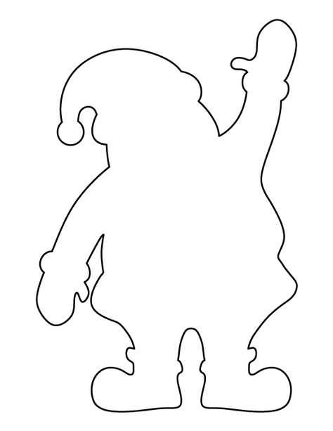 Santa Claus pattern. Use the printable outline for crafts, creating stencils, scrapbooking, and more. Free PDF template to download and print at http://patternuniverse.com/download/santa-claus-pattern/ Santa Template, Christmas Cutouts, Santa Patterns, Christmas Stencils, Christmas Wood Crafts, Preschool Christmas, Holiday Patterns, Felt Christmas Ornaments, Christmas Templates