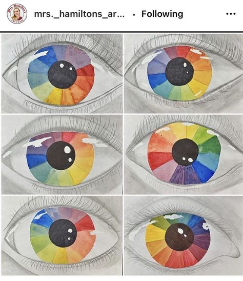 Color Wheel Lesson, Color Theory Projects, Color Wheel Art Projects, Color Wheel Projects, Color Art Lessons, Color Wheel Art, Color Lessons, 7th Grade Art, Drawing Kids