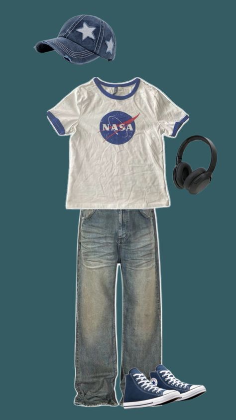 Masc, Outfit inspo, Nasa, Space, Converse, Aesthetic Nasa Outfit Aesthetic, Space Converse, Nasa Outfit, Masc Outfit, Converse Aesthetic, Outfit Inspo Aesthetic, Space Outfit, Nasa Space, Space Center