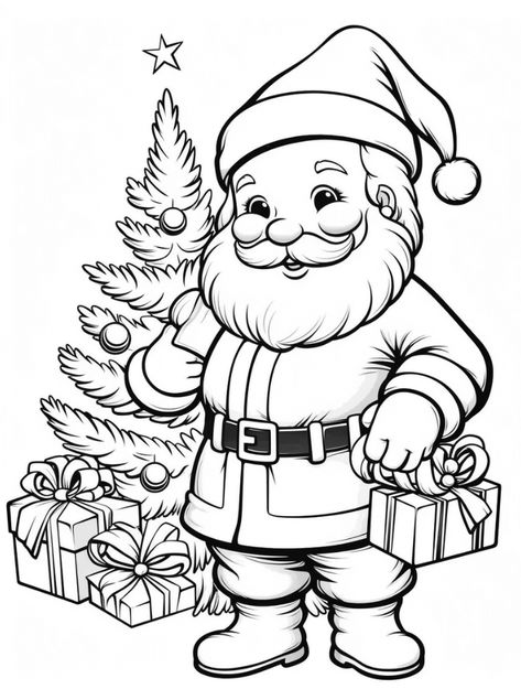 Santa Coloring Pages | Hue Therapy Santa Coloring, Christmas Tree Coloring, Christmas Colouring Pages, Tree Coloring, Santa Coloring Pages, Free Christmas Coloring Pages, Christmas Coloring Sheets, Printable Christmas Coloring Pages, Christmas Tree Coloring Page