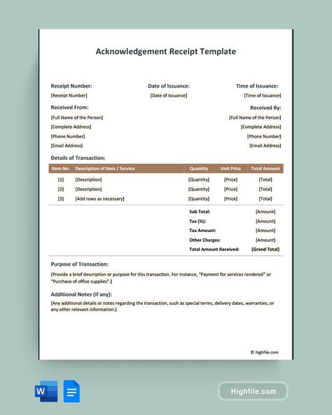 Acknowledgement Receipt Template Acknowledgement Receipt, Receipts Template, Receipt Template, Record Keeping, Pin It, Layout, Graphic Design, Make It Yourself, Quick Saves