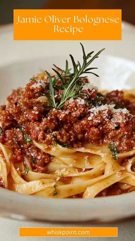 Jamie Oliver Bolognese Recipe – Whisk Point Jamie Oliver Bolognese Sauce, Jamie Oliver Recipes 15 Minute Meals, Pasta Bolognese, Bolognese Recipe, Jamie Oliver Recipes, 15 Minute Meals, Bolognese Sauce, Italian Cooking, Smoked Bacon